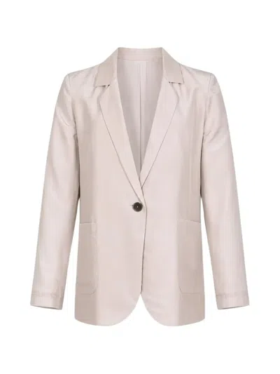 Seventy Single-breasted Notched-lapel Blazer In Neutral