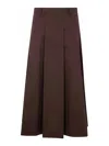 Seventy A-line Brown Poplin Stretch Maxi Skirt In Brown