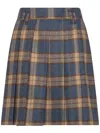 Seventy Plaid-pattern Pleated Skirt In Blue