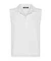 Seventy Sleeveless Crop Top In Pure Linen In White