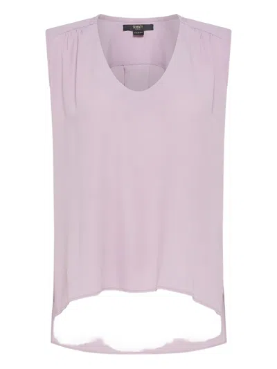 Seventy Sleeveless Pleated-back Blouse In Pink