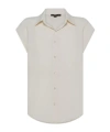 Seventy Sleeveless Shirt In Jersey And Silk-blend Crêpe In White