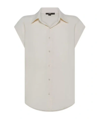 Seventy Sleeveless Shirt In Jersey And Silk-blend Crêpe In White