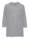 Seventy Sparkle-embellished Quarter-sleeve Sweater In Gray