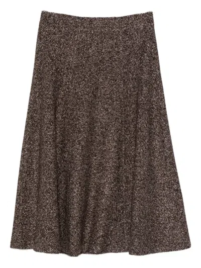 Seventy Speckled Flared Skirt In Brown