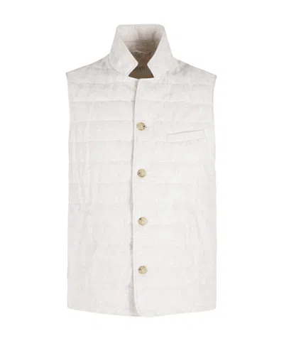 Seventy Stand-up Collar Vest In White
