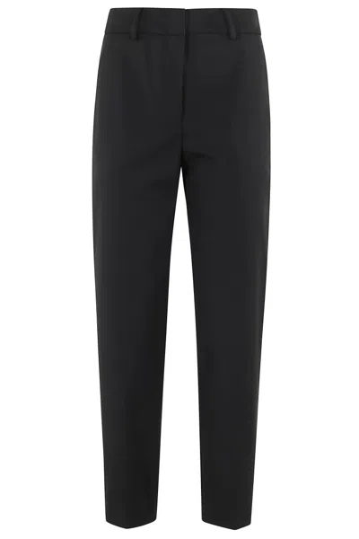 SEVENTY STRAIGHT LEG BLACK TROUSERS WITH HIGH WAIST