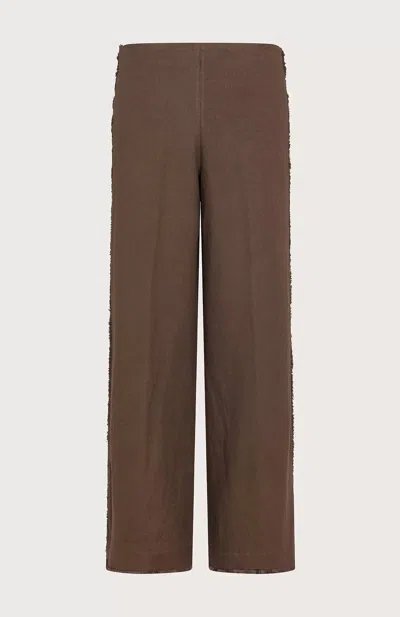 Seventy Stretch Straight Leg Linen Trousers In Brown In Other