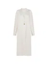 Seventy Striped Button Coat In White