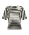 Seventy Striped T-shirt In Nero / Panna