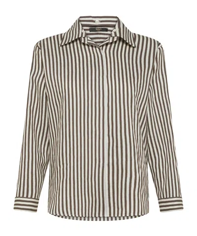 Seventy Striped Linen-blend Shirt In White