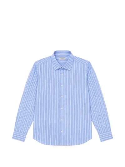 Seventy Striped Linen Shirt In Blue