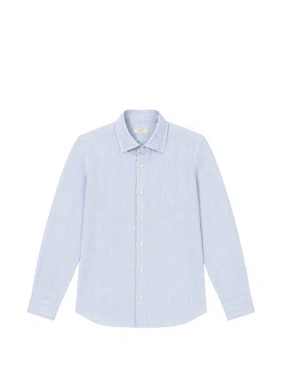 Seventy Striped Linen Shirt In Blue
