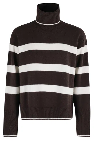 SEVENTY STRIPED OVERSIZED CYCLIST SWEATER WITH HIGH COLLAR