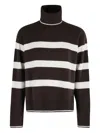 Seventy Striped Oversized Cyclist Sweater With High Collar In Multi