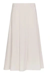Seventy Pleated Midi Skirt In Fluid Viscose Diagonal