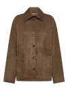 Seventy Suede Cropped Jacket In Brown
