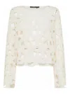 Seventy Knitted Tricot Embroidery Cut-out In Neutral