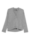 Seventy V-neck Sweater In Grey Cashmere And Wool In Gray