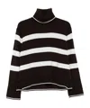 Seventy Striped Turtleneck Sweater In Black