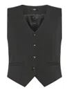 Seventy V-neck Buttoned Waistcoat In Black