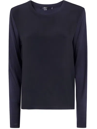 Seventy Sweater Round Neck "jersey Crepe" In Black