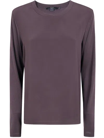 Seventy Sweater Round Neck "jersey Crepe" In Brown