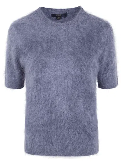 Seventy Short-sleeve Cashmere Sweater In Blue