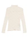 Seventy Floral-lace Turtleneck Sweater In Beige