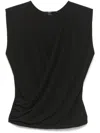 Seventy Black Stretch Top With Gathered Detailing In Black