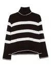 Seventy Striped Turtleneck Sweater In Brown