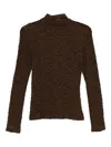 Seventy Lace High-neck Sweater In Brown