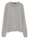 Seventy Embellished Button Cardigan In Gray