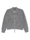 Seventy Diamond-pattern Embellished Cardigan In Gray