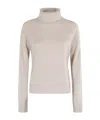 Seventy Fitted Long-sleeve Cashmere Sweater With High Collar In Neutral