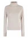 Seventy Fitted Long-sleeve Cashmere Sweater With High Collar In Neutral