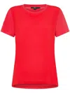 Seventy Crewneck T-shirt In Jersey And Silk-blend Crepe In Red