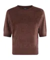 Seventy Bordeaux Cashmere Sweater With Crew Neck And Short Sleeves In Brown