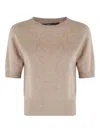 Seventy Mud Cashmere Sweater With Classic Crew Neck In Brown