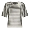 Seventy Striped T-shirt In Nero/panna