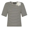 Seventy Striped T-shirt In Nero/panna