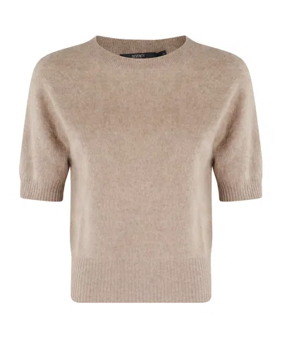 Seventy Short-sleeve Cashmere Jumper In Neutral