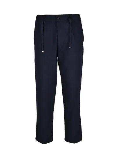 Seventy Tailored Stretch Knit Trousers With Pleated Waist And Pockets In Black