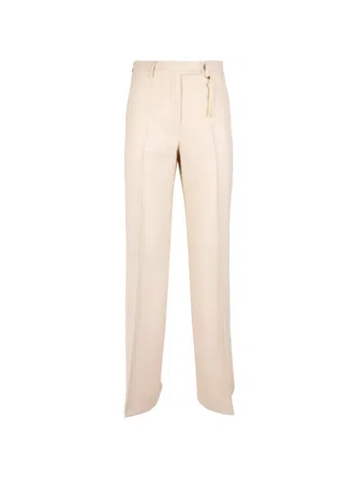 Seventy Tassel-detail Pressed-crease Trousers In Pink