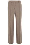 Seventy Taupe Herringbone Wool Blend Pants With Tailored Finish In Brown