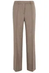 Seventy Taupe Herringbone Wool Blend Pants With Tailored Finish In Brown