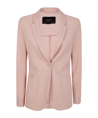 Seventy Textured-finish Blazer In Pink