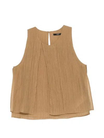 Seventy Textured Sleeveless Top In Brown