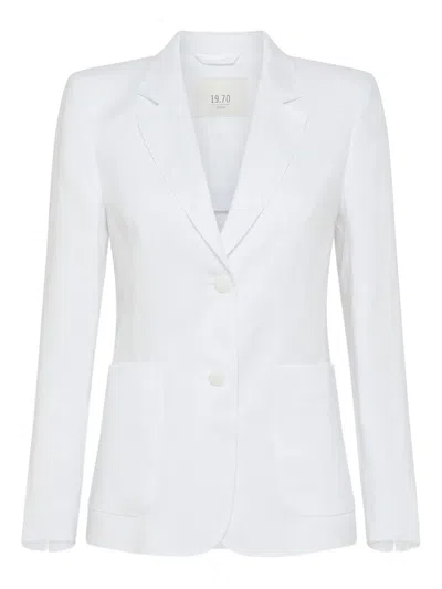 Seventy Three-button Patch-pocket Jacket In White