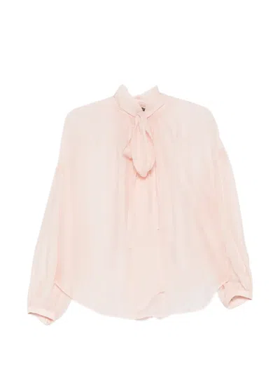 Seventy Tie-neck Long-sleeved Blouse In Pink